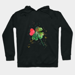 Heart with four-leaf clovers Hoodie